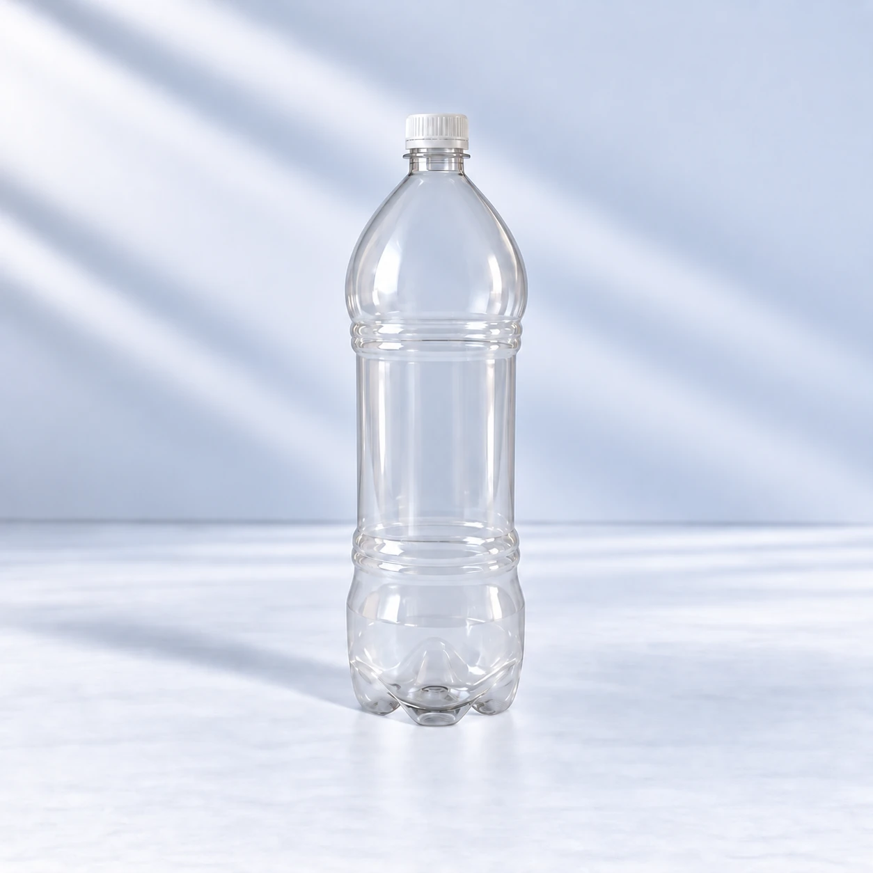Clear tall 2 litre PET bottle with an open threaded neck